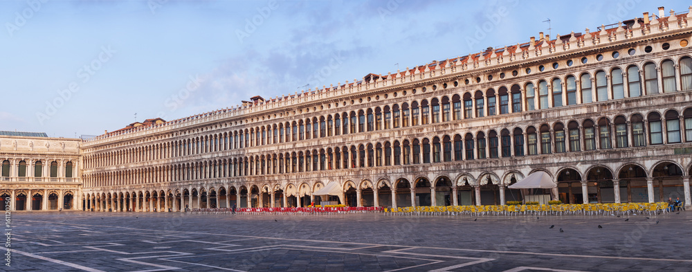 panorama of St Mark's Square or Piazza San Marco, Venice, Italy.