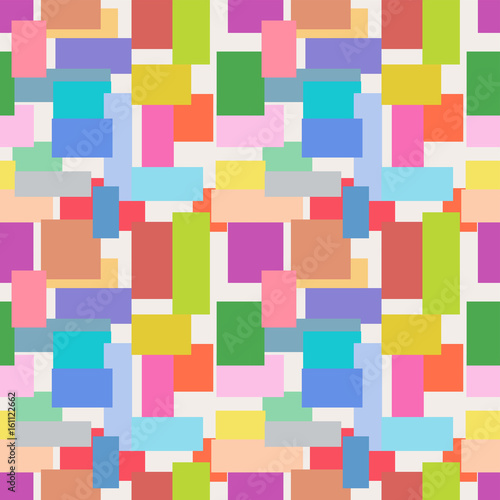 Seamless pattern of multiple squares multicolor. Abstract geometric vector wallpaper or website background. Vector EPS10.