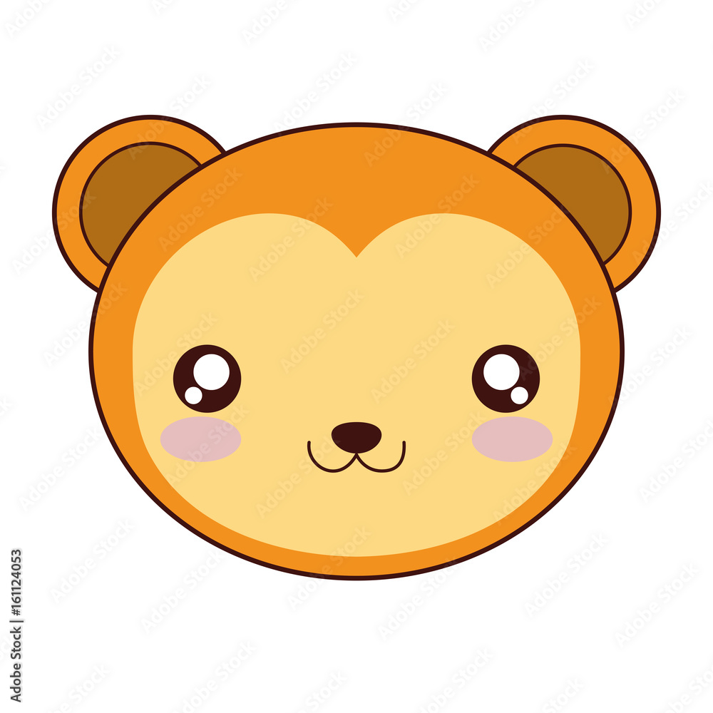 kawaii monkey animal icon over white background vector illustration kawaii monkey animal icon over white background vector illustration