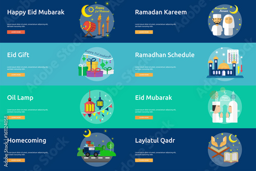 Ramadan and Eid Mubarak Conceptual Banner