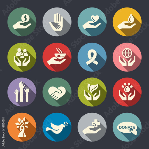 Charity icon set