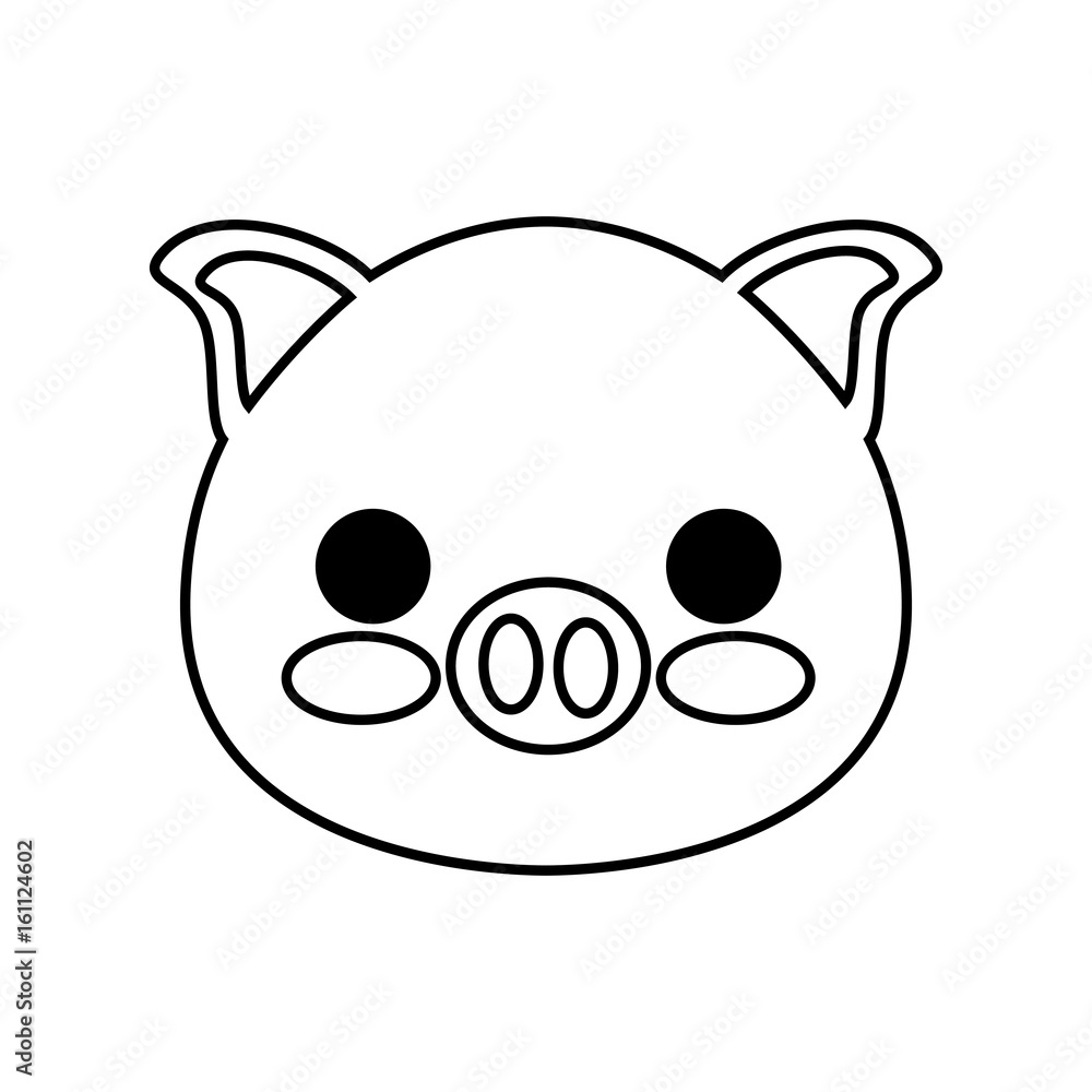 kawaii piggy animal icon over white background vector illustration kawaii piggy animal icon over white background vector illustration