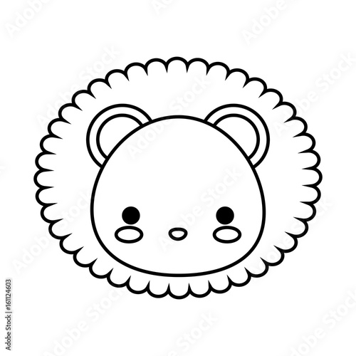kawaii lion animal icon over white background vector illustration