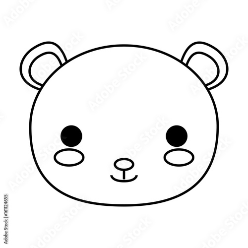 kawaii bear animal icon over white background vector illustration