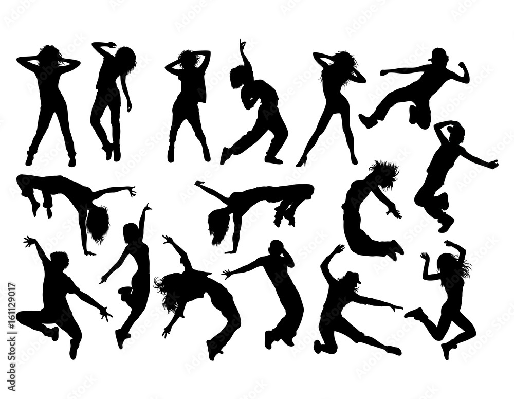 Fototapeta Fun and Cool Hip Hop Dancer, art vector silhouettes design