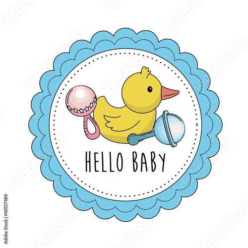 baby shower emblem to welcome a child