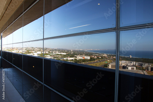 Mirrored Reflection of Coastal Urban City Landscape