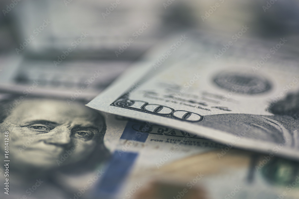 Money concept - detail of 100 dollar bills Money concept - detail of 100 dollar bills