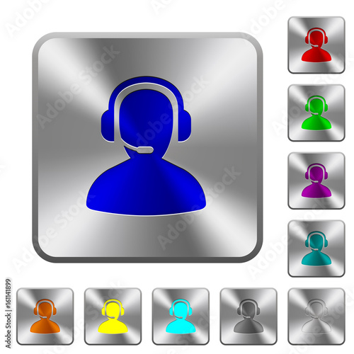 Plakat Operator rounded square steel buttons