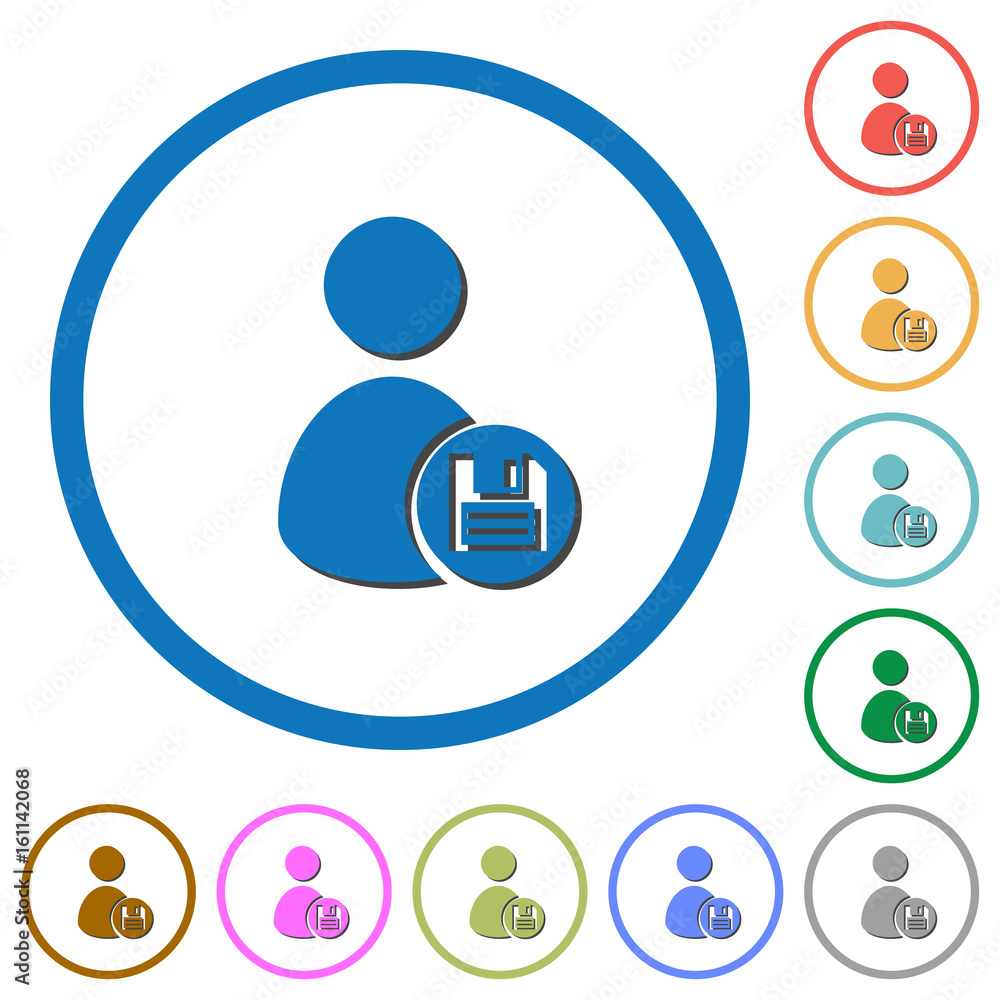 Save user account icons with shadows and outlines Save user account icons with shadows and outlines