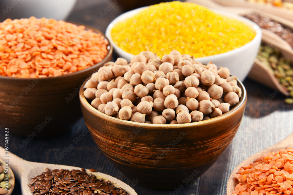 Composition with variety of vegetarian food ingredients Composition with variety of vegetarian food ingredients