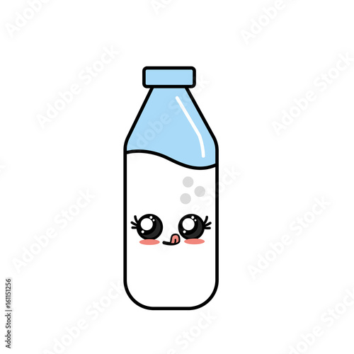 kawaii cute funny bottle of milk