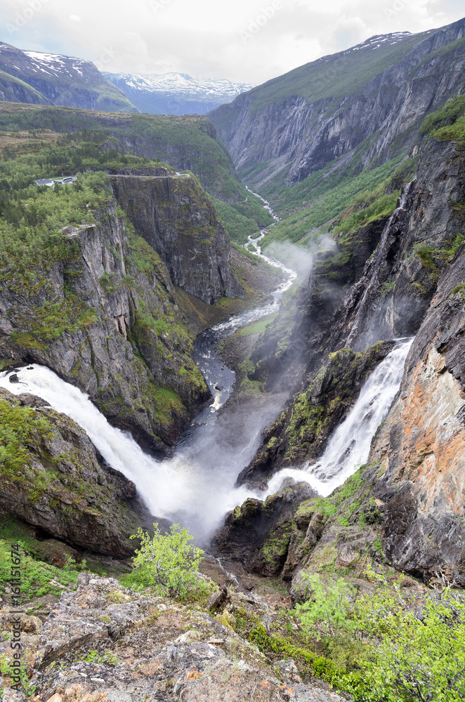 Voringsfossen, the 83rd highest waterfall in Norway on the basis of total fall. It is perhaps the most famous waterfall in the country and a major tourist attraction.