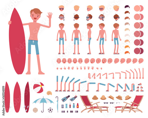 Male swimsuit. Character creation set