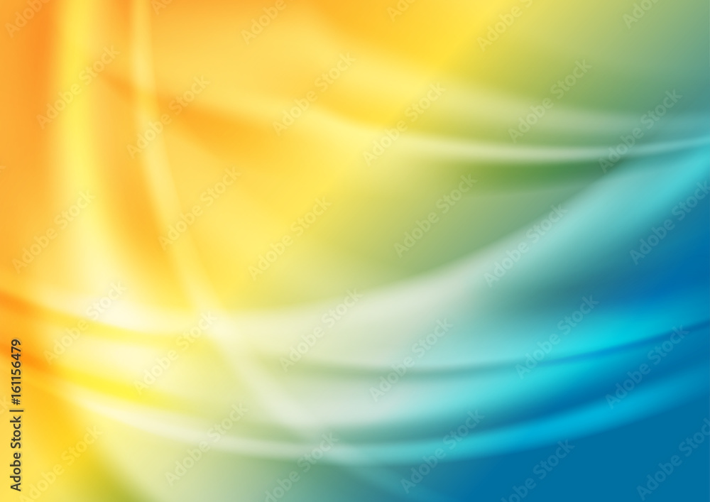 Bright blue orange soft blurred waves Bright blue orange soft blurred waves