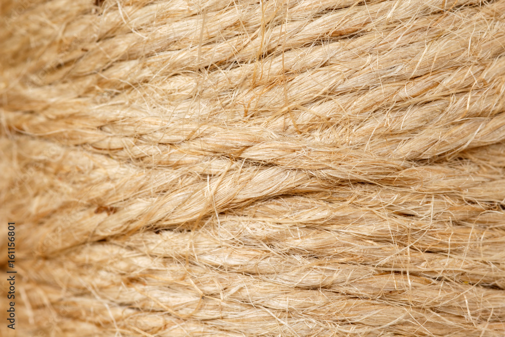 Fototapeta premium Macro shot of a spool of jute twine