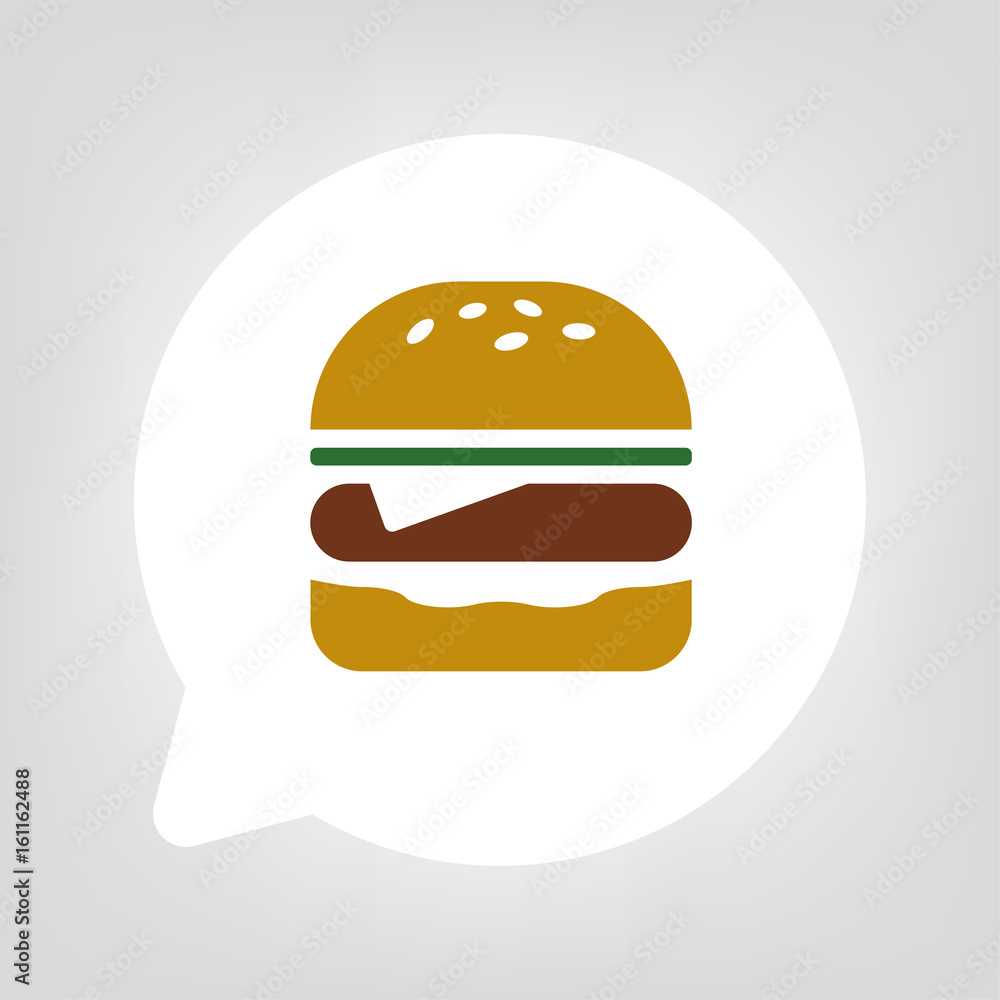 Kreis Sprechblase - Hamburger