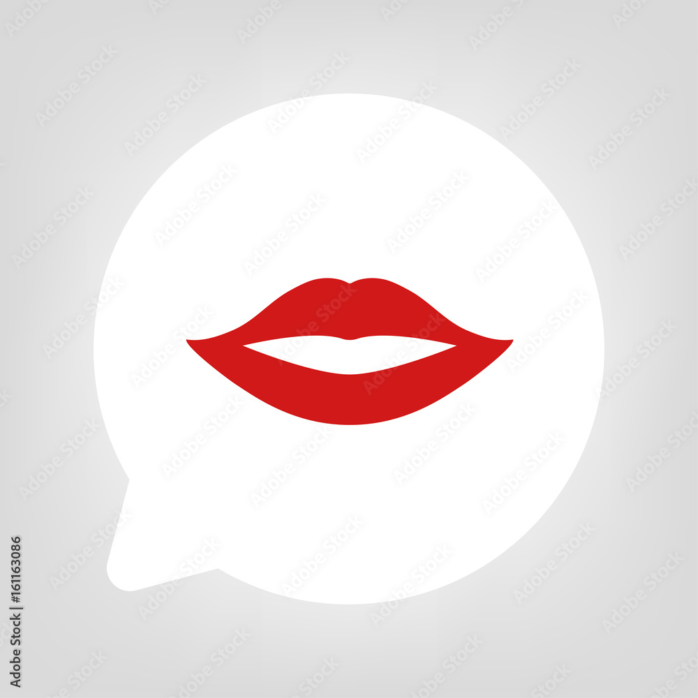 Kreis Sprechblase - Lippen rot