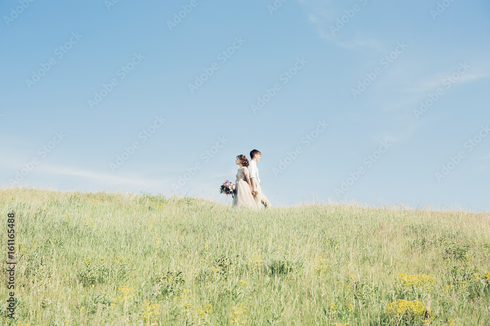 wedding couple on nature. bride and groom hugging at wedding. wedding couple on nature. bride and groom hugging at wedding.