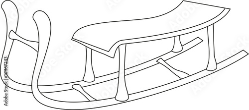Sled line art
