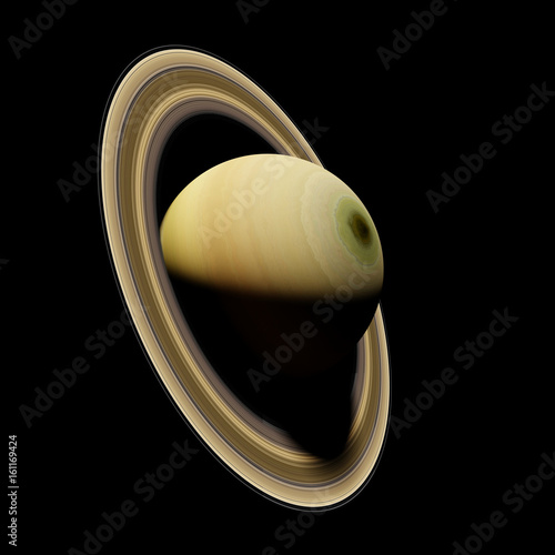 Fototapeta Naklejka Na Ścianę i Meble -  planet Saturn, isolated on black background 