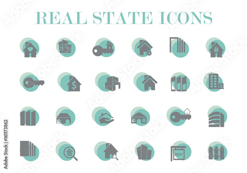 Real Estate icons. Element set.