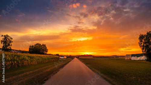 Sunset Country Road
