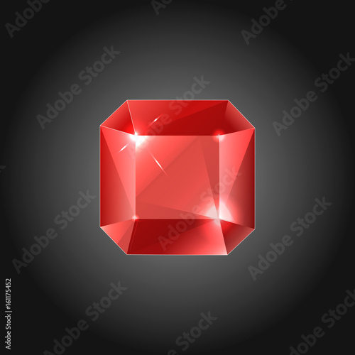 Rubin gem - vector illustration