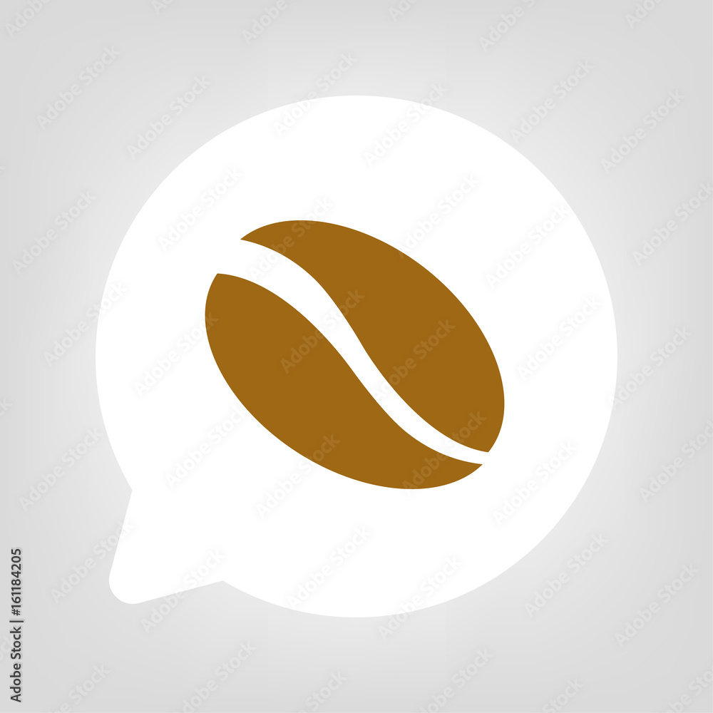 Fototapeta premium Kreis Sprechblase - Kaffeebohne