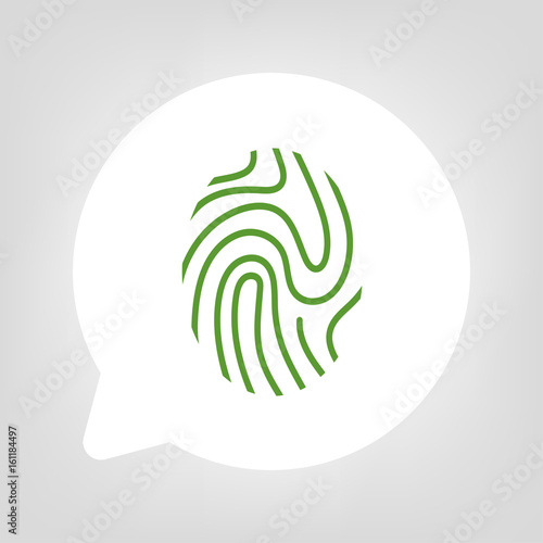 Kreis Sprechblase - Fingerabdruck grün