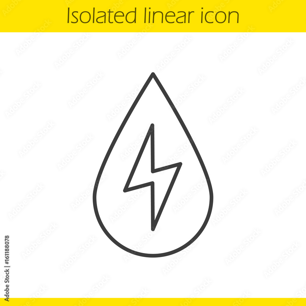 Water energy linear icon Water energy linear icon