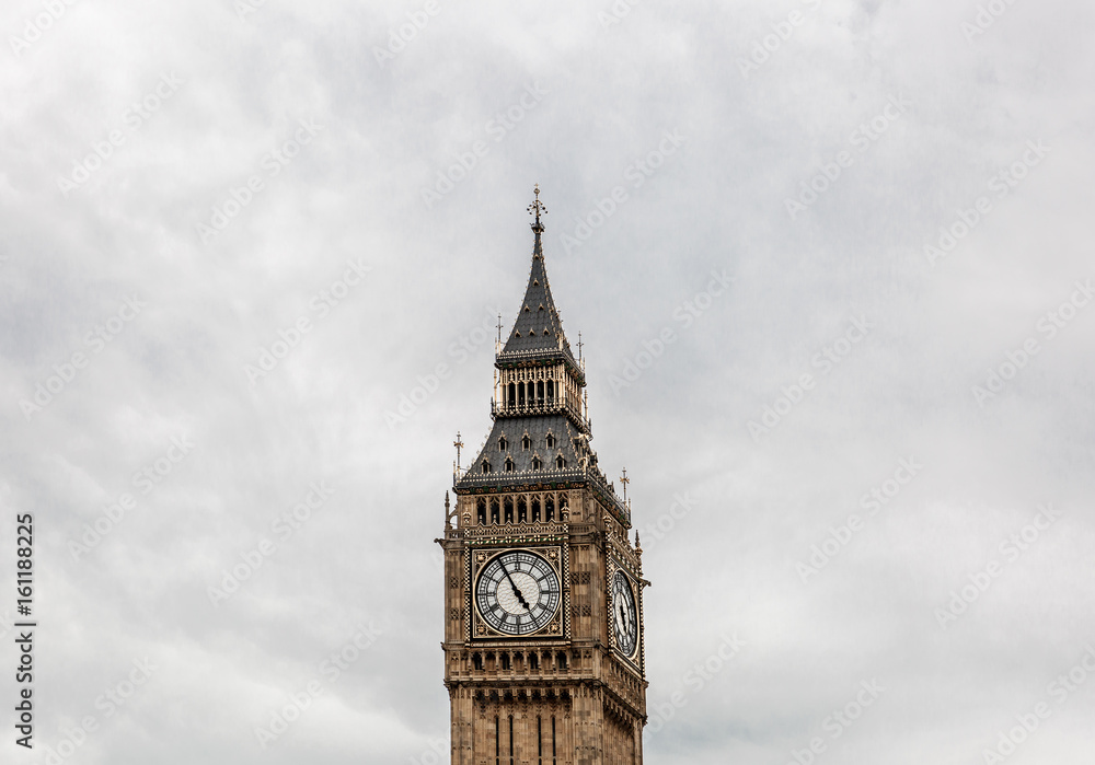 Fototapeta premium Big Ben tower on a cloudy day, London