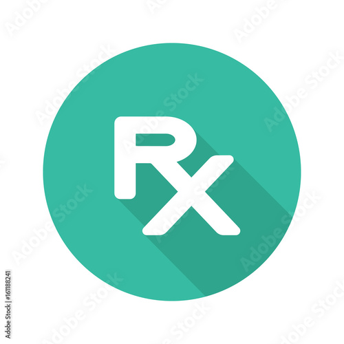 Rx flat design long shadow icon