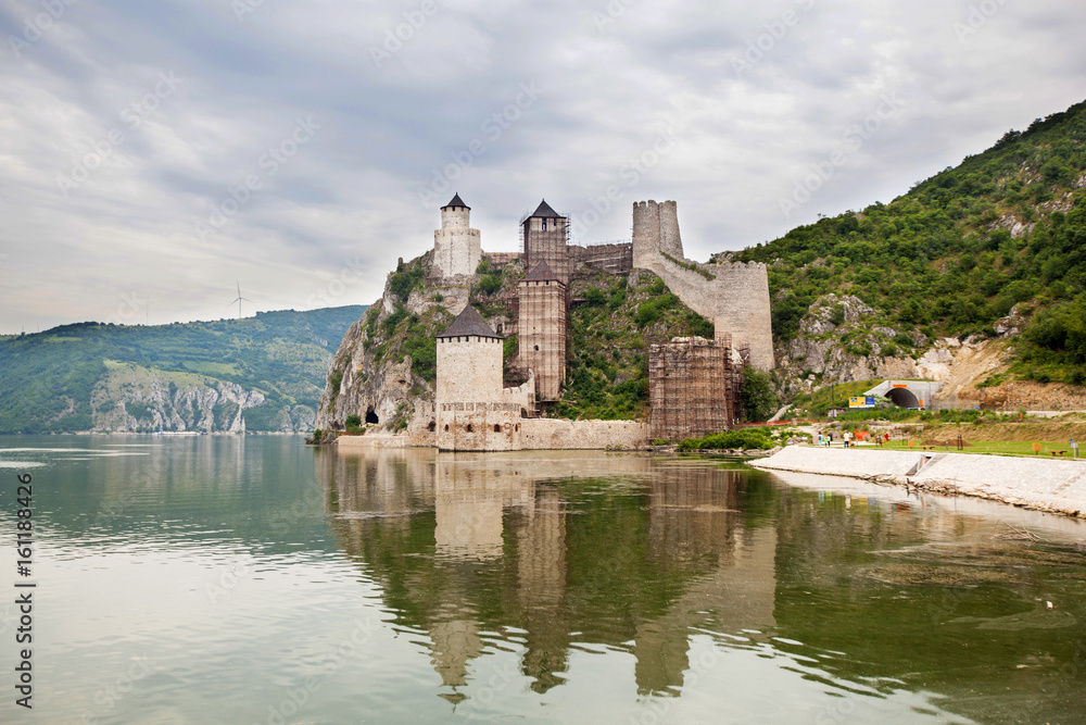 Golubac Fortress medieval fortified town Serbia Europe