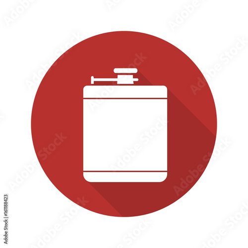 Hip flask flat design long shadow icon