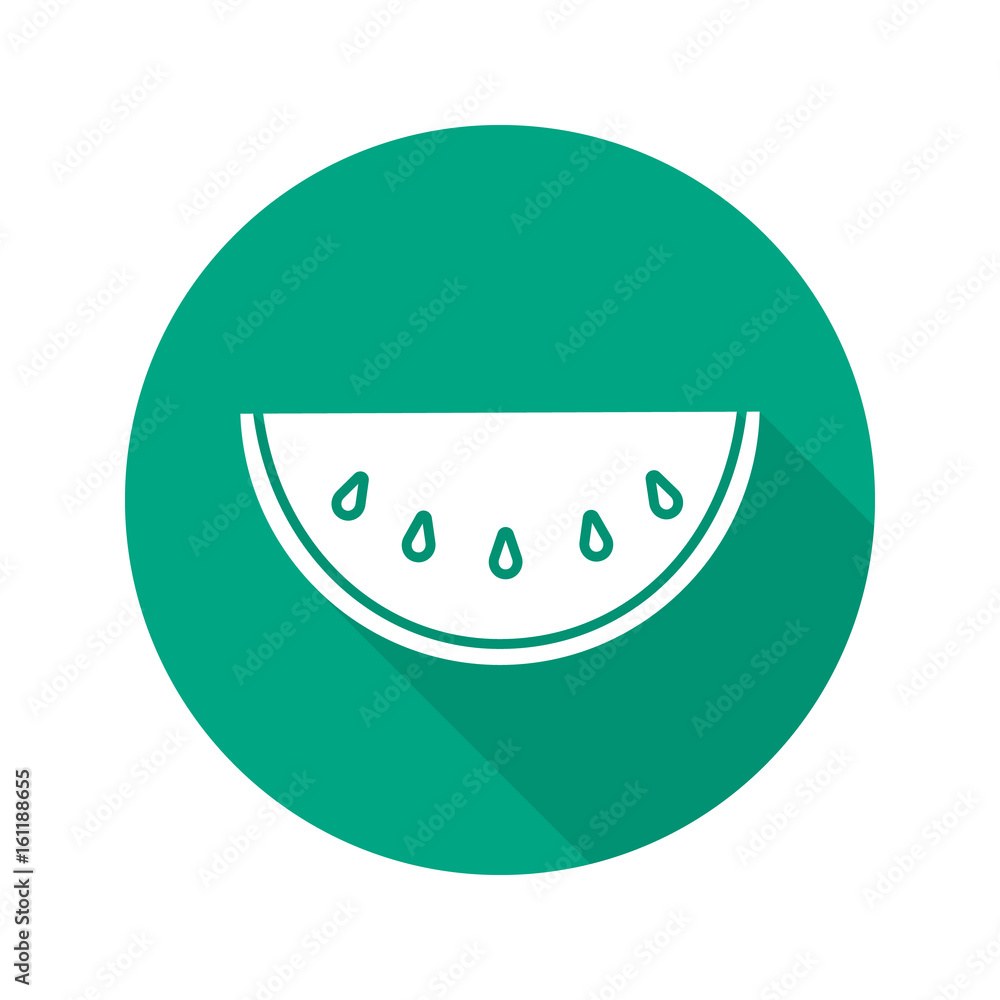Watermelon slice flat design long shadow icon Watermelon slice flat design long shadow icon