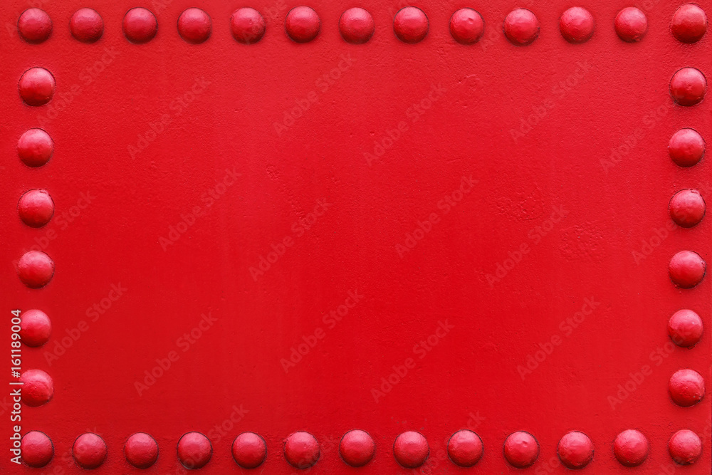 Riveted  industrial or emergency  plate. Metal background.