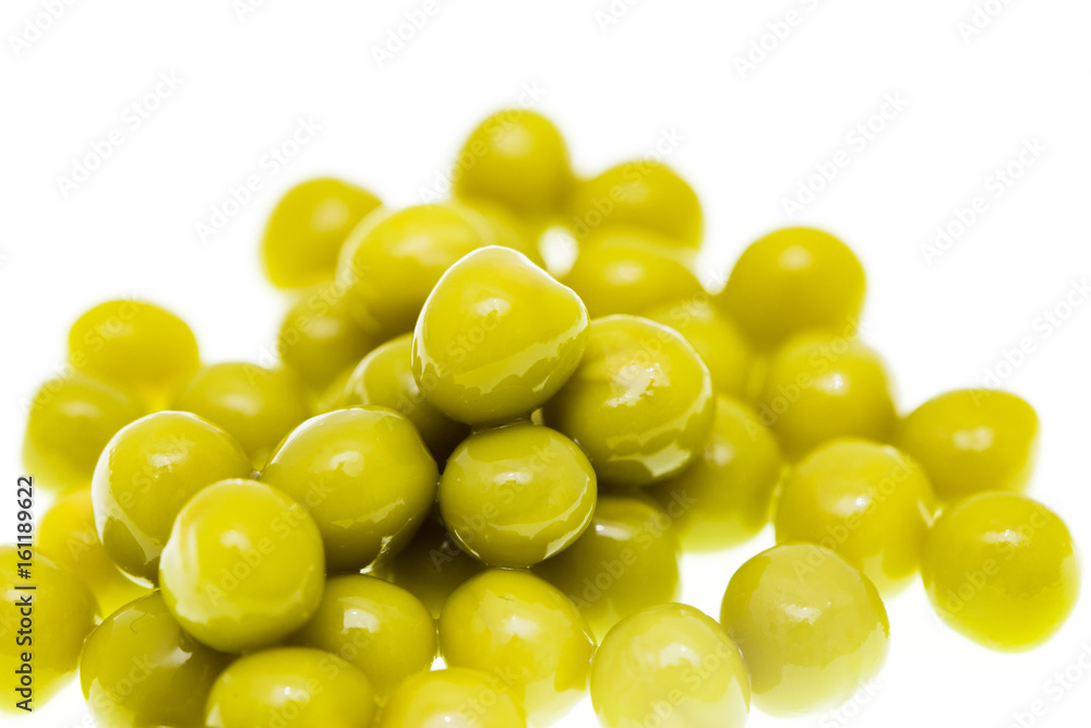 Pickled green peas isolated on white background Pickled green peas isolated on white background