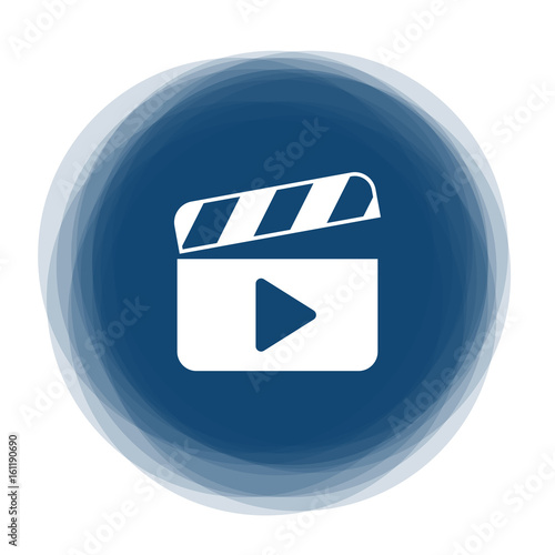 Abstract round button - movie - clapperboard