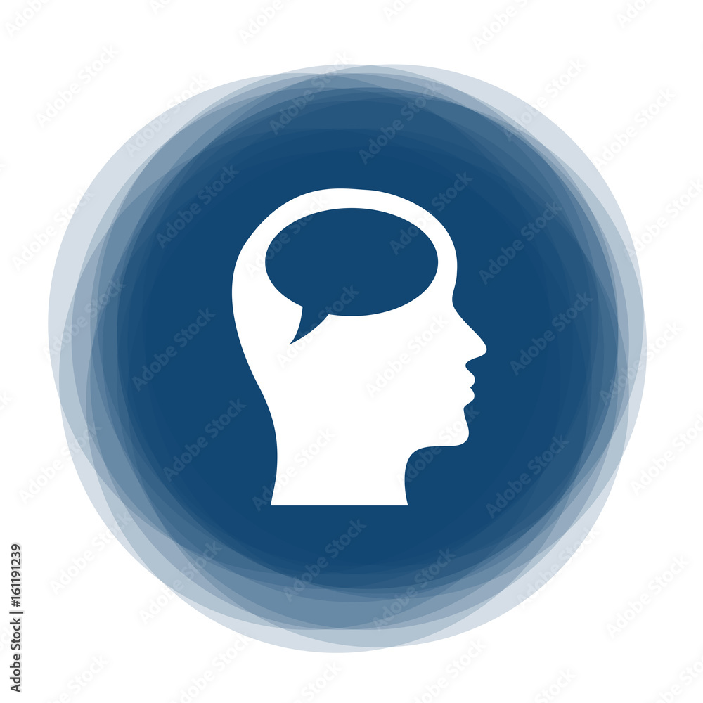 Abstract round button - comment - opinion - person with speech bubble Abstract round button - comment - opinion - person with speech bubble