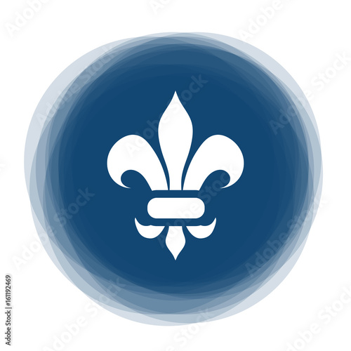 Abstract round button - lily