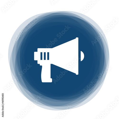 Abstract round button - megaphone