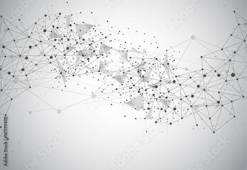 Abstract Polygonal Space Background with Connecting Dots and Lines