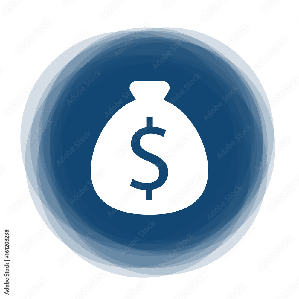Abstract round button - money bag - dollar Abstract round button - money bag - dollar