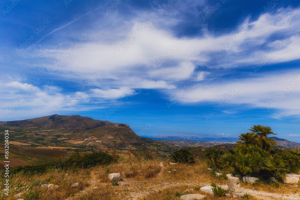 Historical Landscape of Segesta, famous for the temple and theater