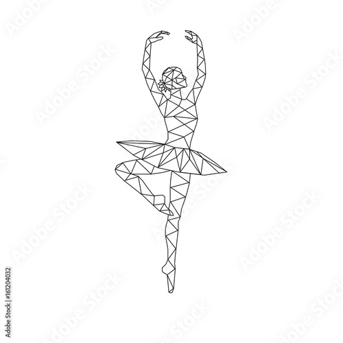 Ballerina stylized triangle polygonal model
