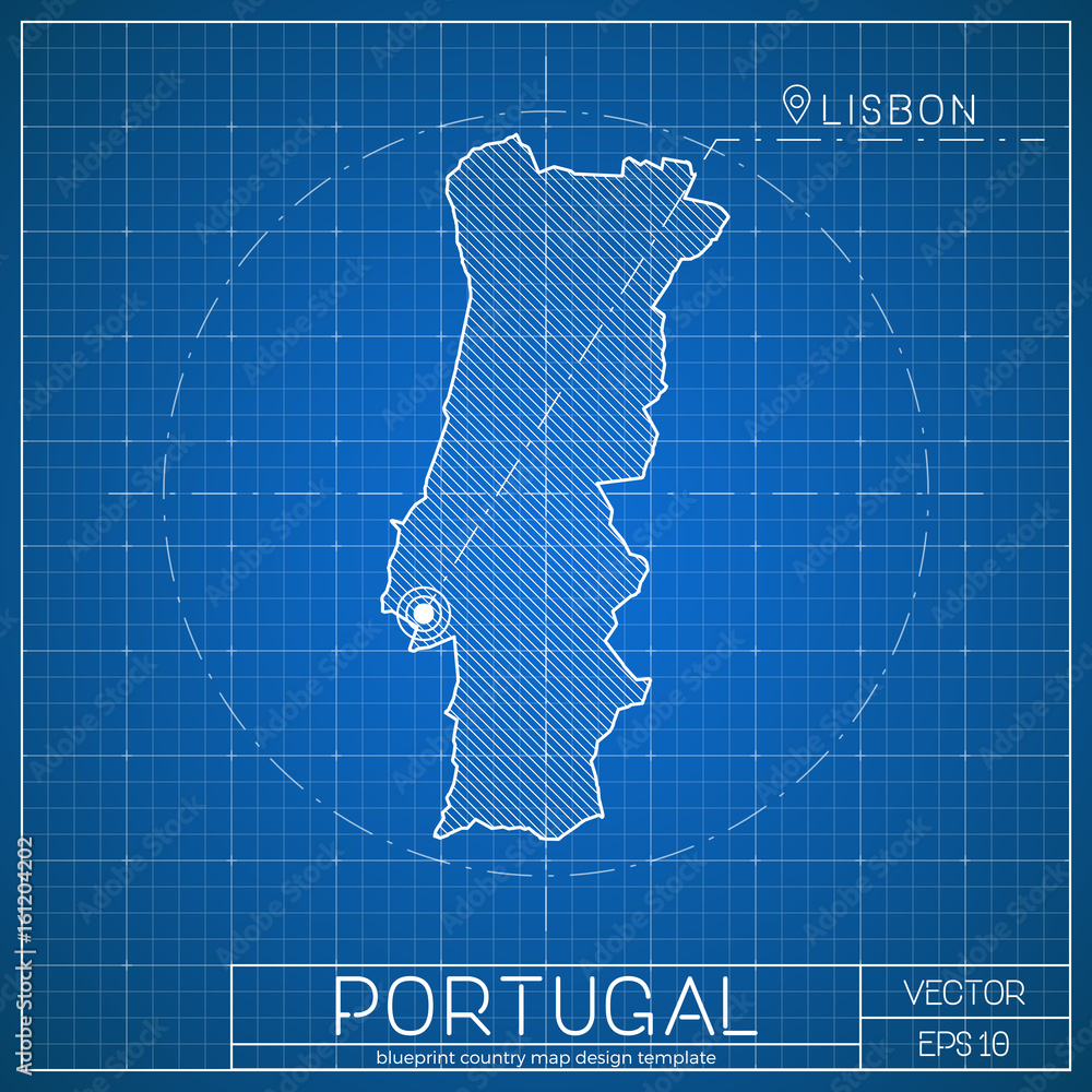 Detailed vector map of Portugal and capital city Lisbon Stock Vector Image  & Art - Alamy