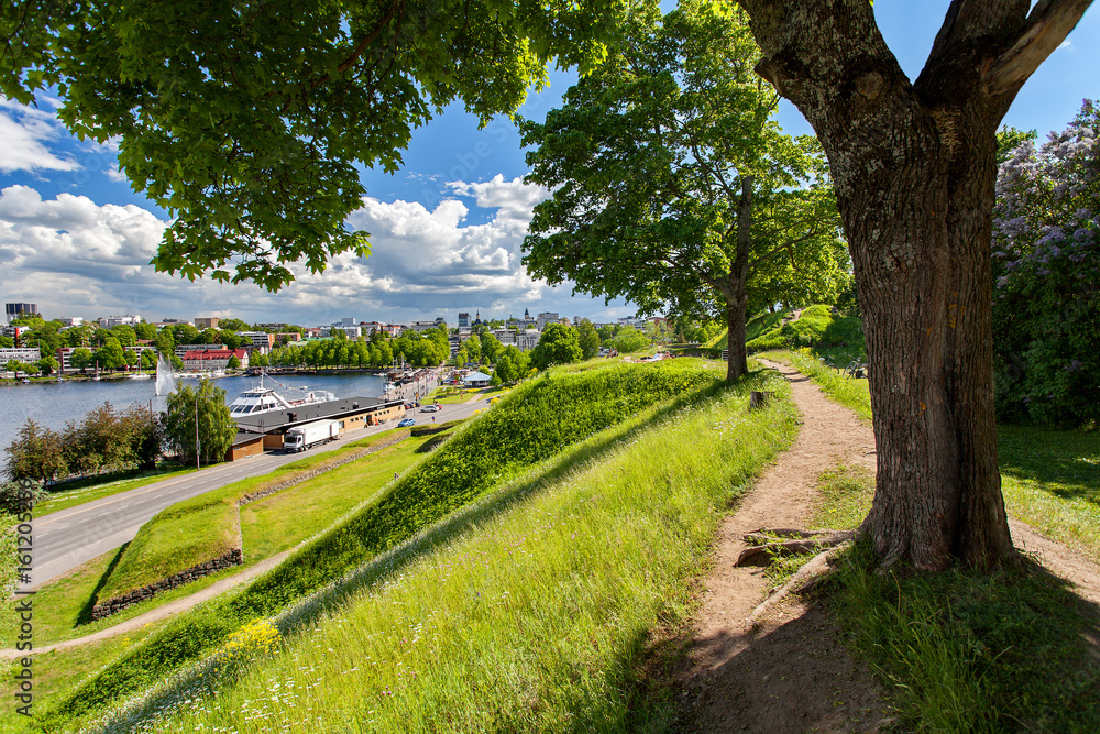 Lappeenranta, Finland - Saimaa lake in the center of the Lappeenranta. View from the fort.