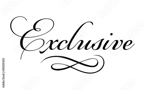 Exclusive Word. Vector Calligraphy with Swirl.