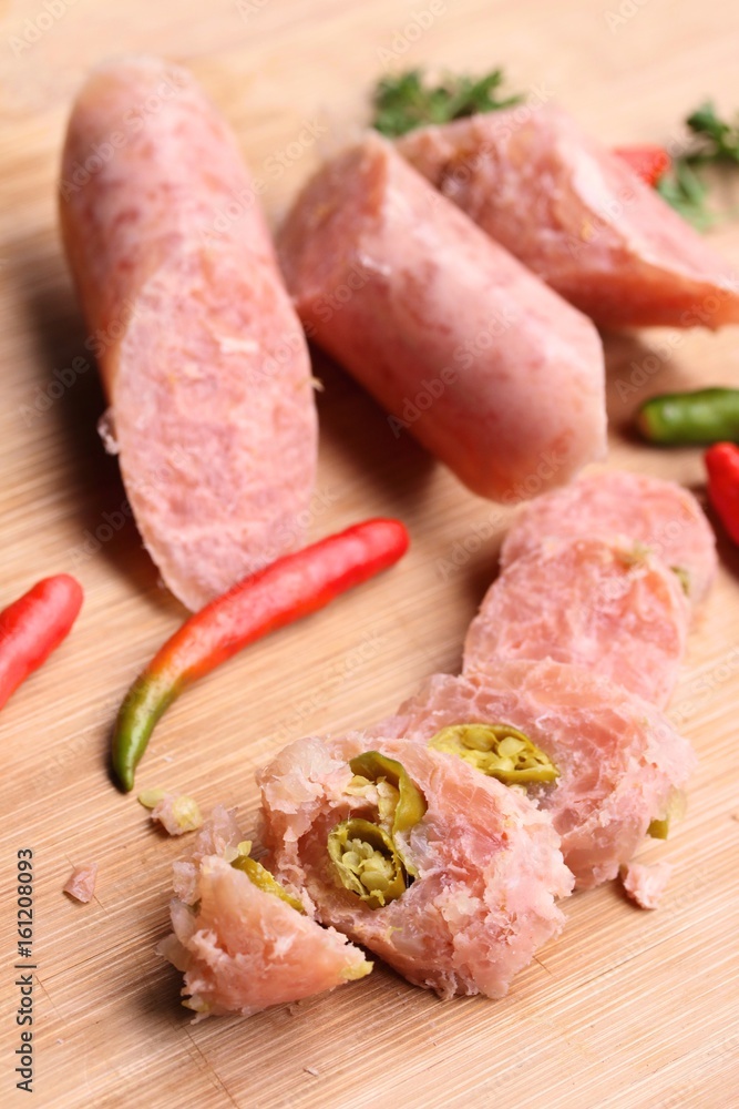 pork sausage with chilli